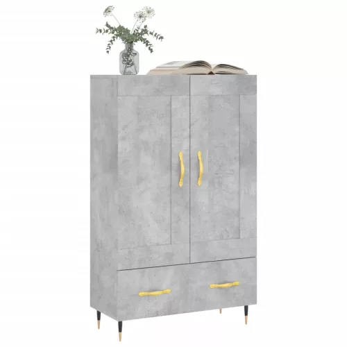  betonszürke szerelt fa magasszekrény 69,5 x 31 x 115 cm