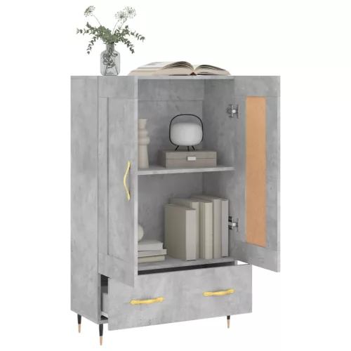  betonszürke szerelt fa magasszekrény 69,5 x 31 x 115 cm
