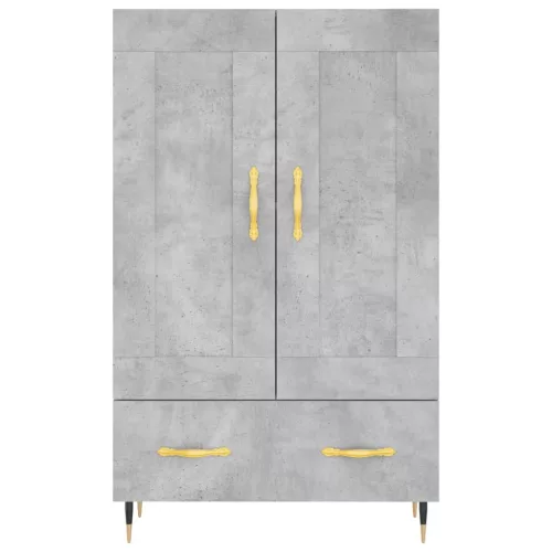  betonszürke szerelt fa magasszekrény 69,5 x 31 x 115 cm