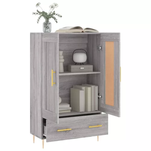  szürke sonoma szerelt fa magasszekrény 69,5 x 31 x 115 cm