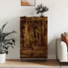  füstös tölgy színű szerelt fa magasszekrény 69,5 x 31 x 115 cm