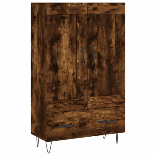  füstös tölgy színű szerelt fa magasszekrény 69,5 x 31 x 115 cm