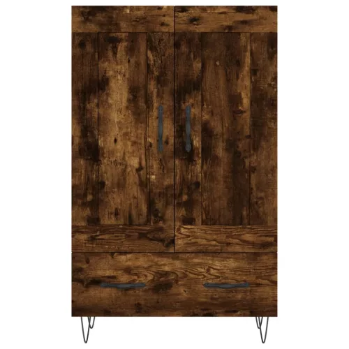  füstös tölgy színű szerelt fa magasszekrény 69,5 x 31 x 115 cm