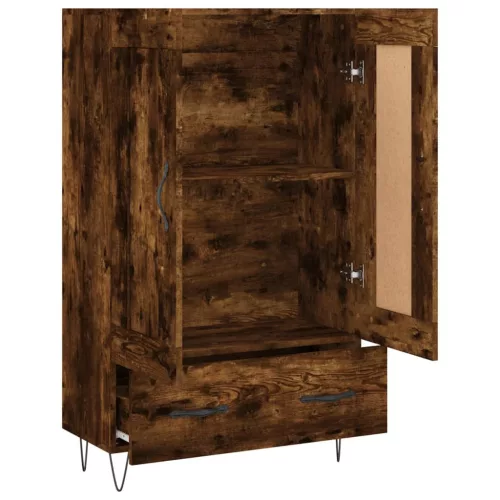  füstös tölgy színű szerelt fa magasszekrény 69,5 x 31 x 115 cm
