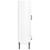  magasfényű fehér szerelt fa magasszekrény 69,5 x 31 x 115 cm