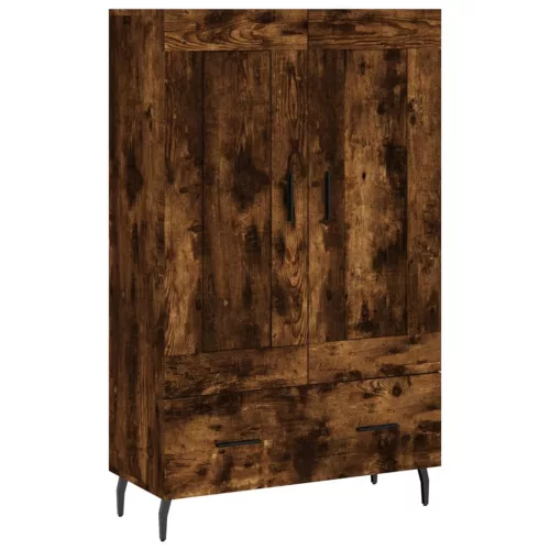  füstös tölgy színű szerelt fa magasszekrény 69,5 x 31 x 115 cm