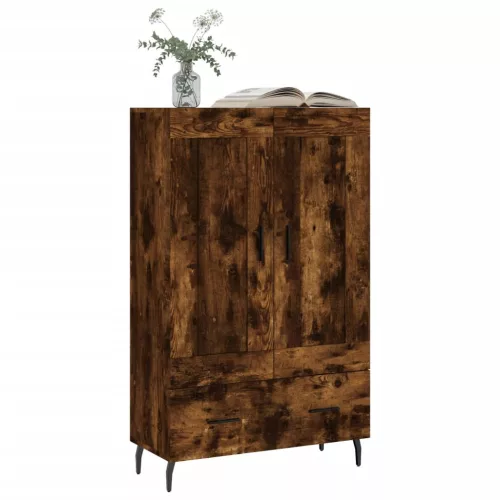  füstös tölgy színű szerelt fa magasszekrény 69,5 x 31 x 115 cm