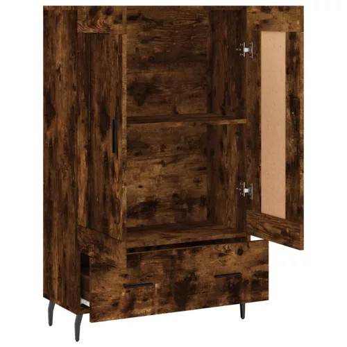  füstös tölgy színű szerelt fa magasszekrény 69,5 x 31 x 115 cm