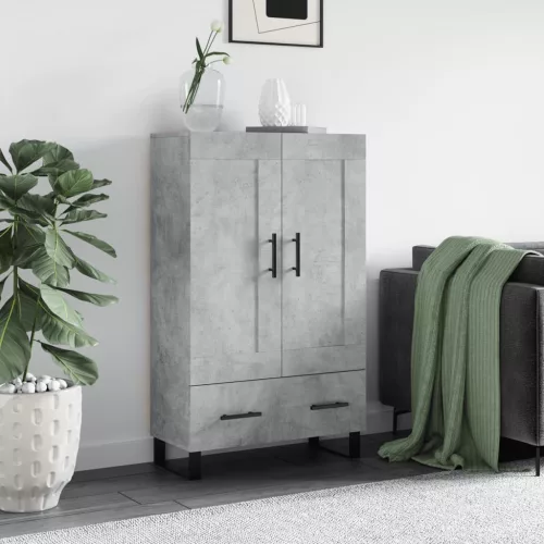  betonszürke szerelt fa magasszekrény 69,5 x 31 x 115 cm