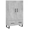  betonszürke szerelt fa magasszekrény 69,5 x 31 x 115 cm