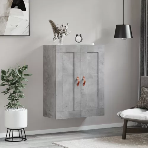  betonszürke szerelt fa fali szekrény 69,5 x 34 x 90 cm