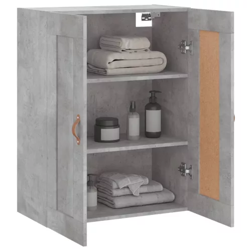  betonszürke szerelt fa fali szekrény 69,5 x 34 x 90 cm