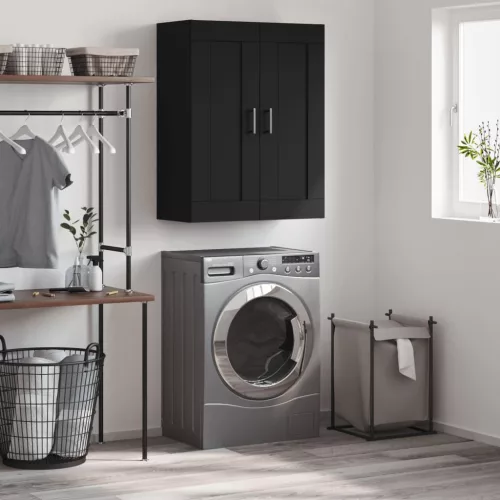  fekete szerelt fa fali szekrény 69,5 x 34 x 90 cm