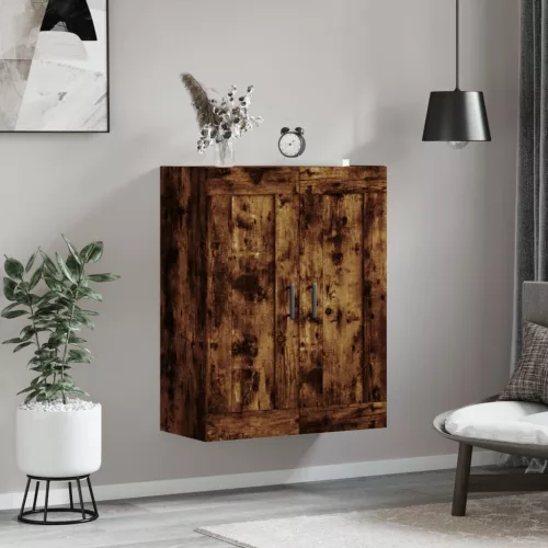  füstös tölgy szerelt fa fali szekrény 69,5 x 34 x 90 cm
