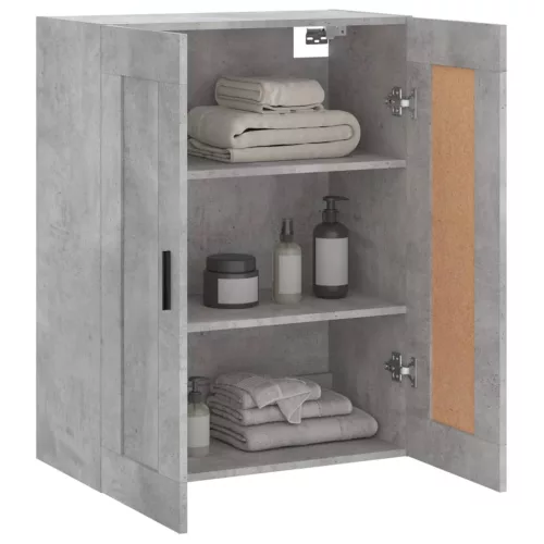  betonszürke szerelt fa fali szekrény 69,5 x 34 x 90 cm
