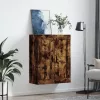  füstös tölgy szerelt fa fali szekrény 69,5 x 34 x 90 cm