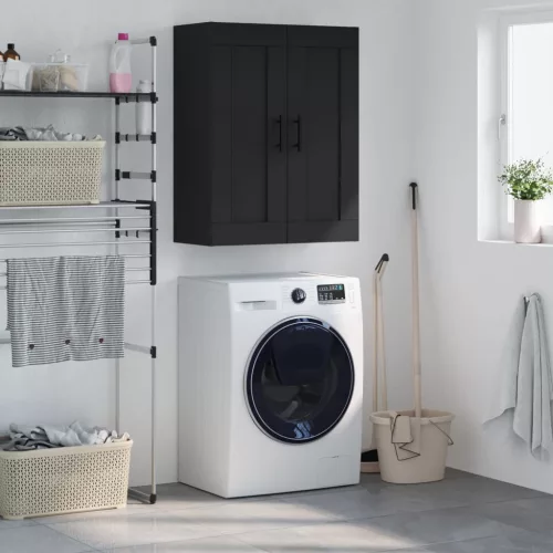  fekete szerelt fa fali szekrény 69,5 x 34 x 90 cm