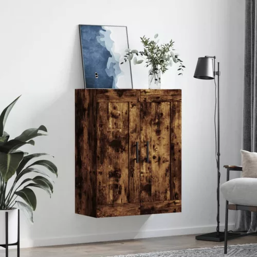  füstös tölgy szerelt fa fali szekrény 69,5 x 34 x 90 cm