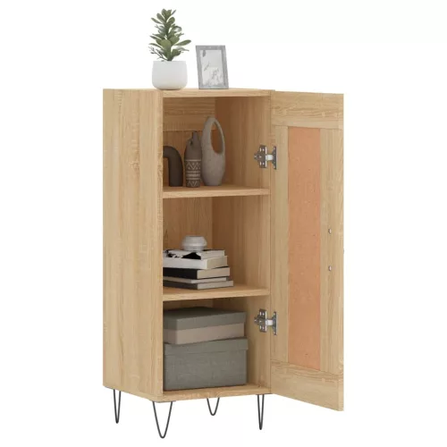  sonoma tölgy színű szerelt fa tálalóasztal 34,5 x 34 x 90 cm