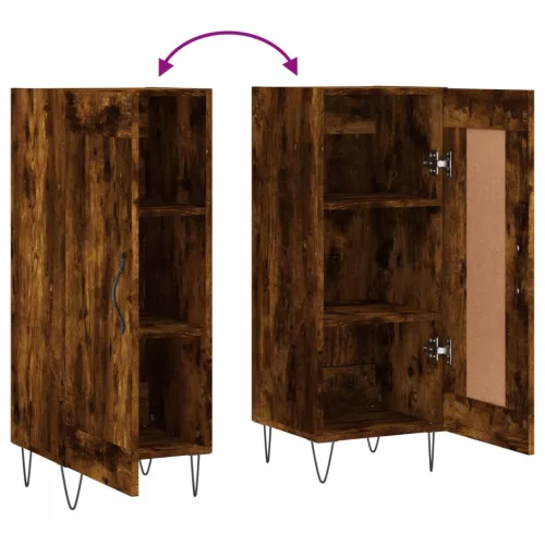  füstös tölgy színű szerelt fa tálalószekrény 34,5 x 34 x 90 cm