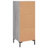  szürke sonoma színű szerelt fa tálalószekrény 34,5 x 34 x 90 cm