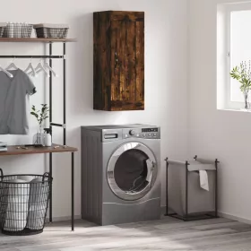    füstös tölgy színű szerelt fa fali szekrény 34,5 x 34 x 90 cm