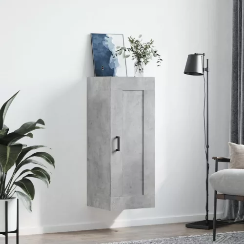  betonszürke szerelt fa fali szekrény 34,5x34x90 cm