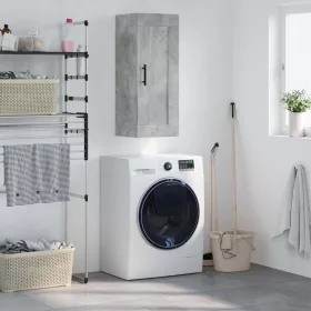  betonszürke szerelt fa fali szekrény 34,5x34x90 cm