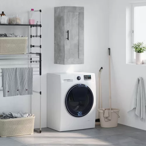  betonszürke szerelt fa fali szekrény 34,5x34x90 cm