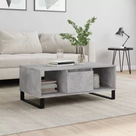  betonszürke szerelt fa dohányzóasztal 90x50x36,5 cm