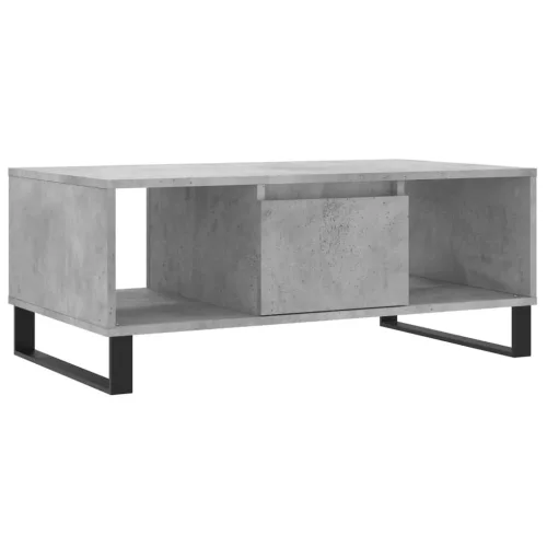  betonszürke szerelt fa dohányzóasztal 90x50x36,5 cm