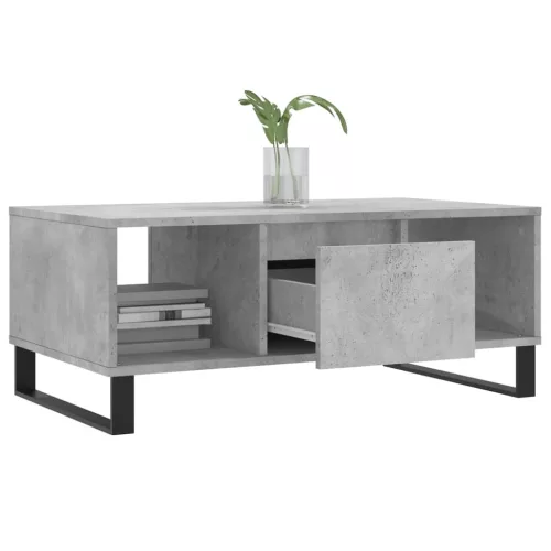  betonszürke szerelt fa dohányzóasztal 90x50x36,5 cm