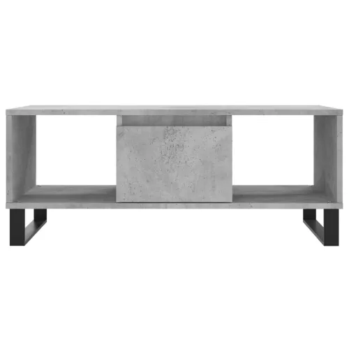  betonszürke szerelt fa dohányzóasztal 90x50x36,5 cm
