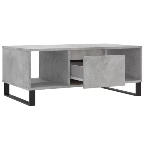  betonszürke szerelt fa dohányzóasztal 90x50x36,5 cm