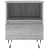  szürke sonoma színű szerelt fa éjjeliszekrény 40 x 35 x 50 cm