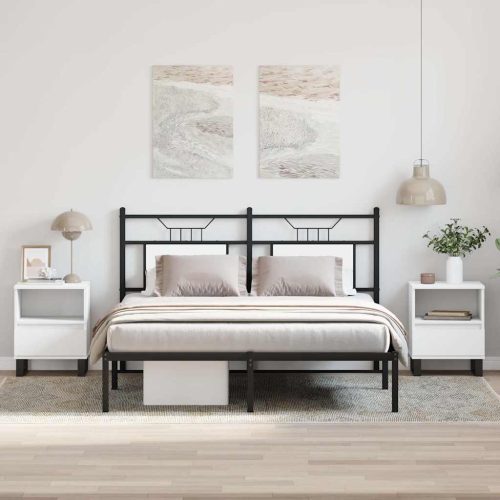  2 db fehér szerelt fa éjjeliszekrény 40 x 35 x 50 cm