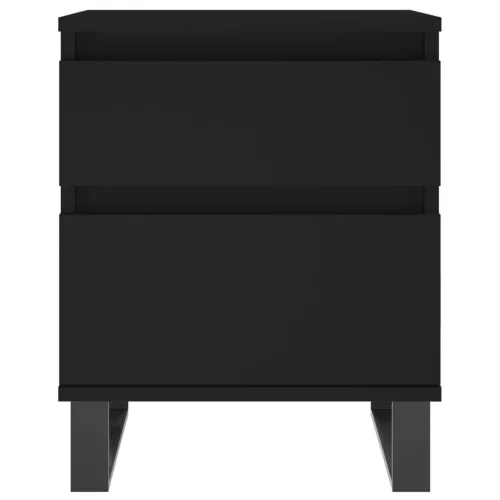  2 db fekete szerelt fa éjjeliszekrény 40 x 35 x 50 cm