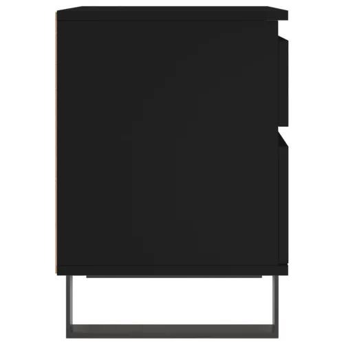  2 db fekete szerelt fa éjjeliszekrény 40 x 35 x 50 cm