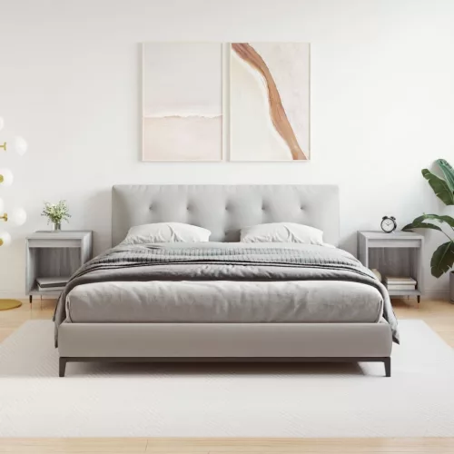  2 db szürke sonoma színű éjjeliszekrény 40 x 35 x 50 cm