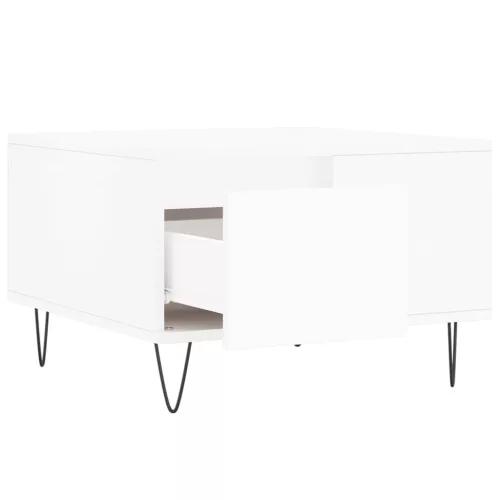  fehér szerelt fa dohányzóasztal 55 x 55 x 36,5 cm