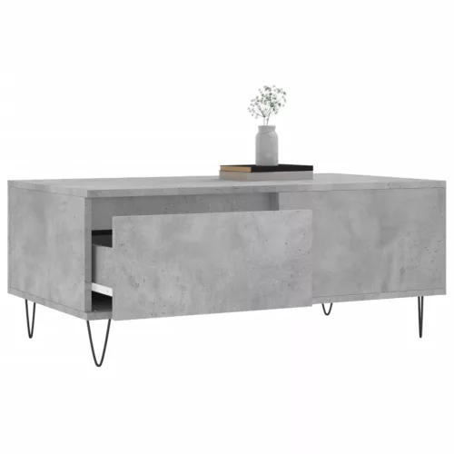  betonszürke szerelt fa dohányzóasztal 90x50x36,5 cm