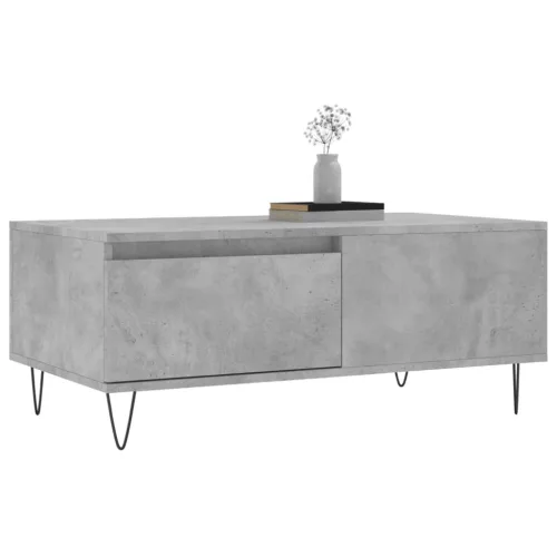  betonszürke szerelt fa dohányzóasztal 90x50x36,5 cm