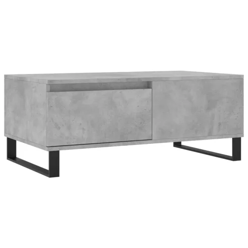  betonszürke szerelt fa dohányzóasztal 90x50x36,5 cm