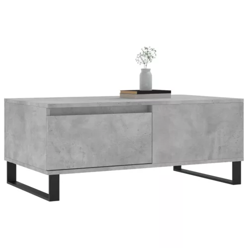  betonszürke szerelt fa dohányzóasztal 90x50x36,5 cm
