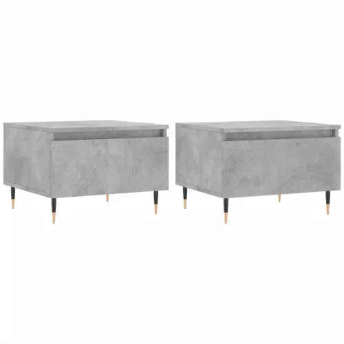 2 db betonszürke szerelt fa dohányzóasztal 50 x 46 x 35 cm