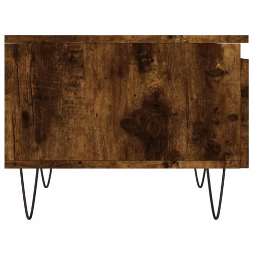  2 db füstös tölgy szerelt fa dohányzóasztal 50 x 46 x 35 cm