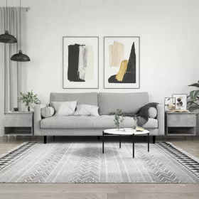    2 db betonszürke szerelt fa dohányzóasztal 50 x 46 x 50 cm