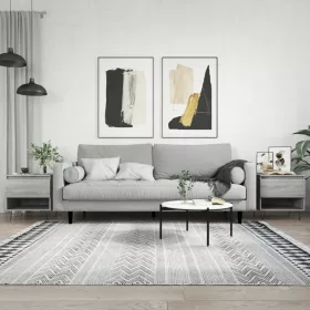    2 db szürke sonoma szerelt fa dohányzóasztal 50 x 46 x 50 cm
