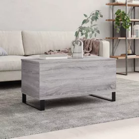    szürke sonoma színű szerelt fa dohányzóasztal 90x44,5x45 cm
