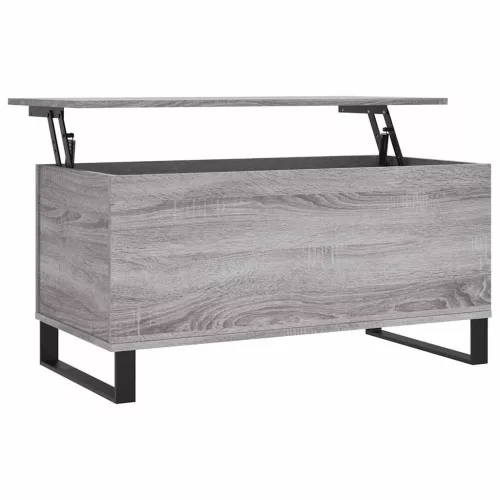  szürke sonoma színű szerelt fa dohányzóasztal 90x44,5x45 cm